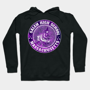 Salem High School Witch on a Broomstick Spooky Halloween Hoodie